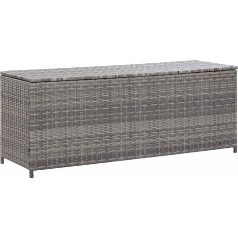 Garden Storage Box Grey 150x50x60 cm Poly Rattan vidaXL