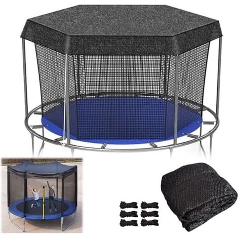 Housse De Protection Pour Trampoline, 1,8 M, 2,4 3,7 4,3 Facile à Installer, Solaire Extérieure, Feuilles Uniquement, Supérieure Trampoline(12FT-6) - 12FT-6 (1/5)