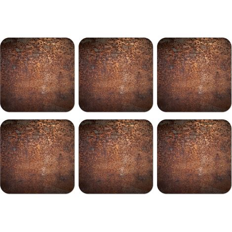 POSAVASOS Acero - Óxido - Bronce - Estructura Set de 6 10x10 (1/5)
