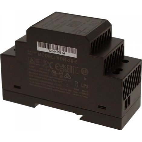 MW MEAN WELL HDR-30-5 Trasformatore Rotaia Industriale 5V 15W 3A Barra Guida DIN Rail Power Supply Universale