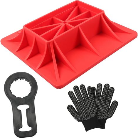 Support de levage automobile avec support de poignée et gants antidérapants pour les tâches d'entretien du véhicule (1/5)