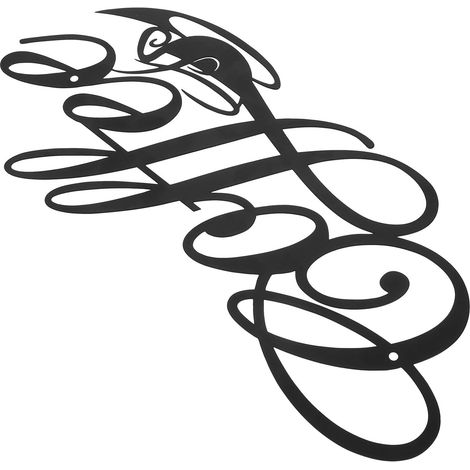 Pendentif Café en Fer Forgé Décoration Murale Iron Craft Noir Ornement Intérieur Extérieur Suspendu pour Café ou Jardin Décoratif Unique (1/5)