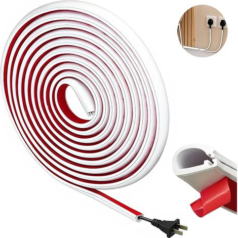 Adhesive Cable Duct 6.5 m x 7 mm, White Cable Cover (1/5)