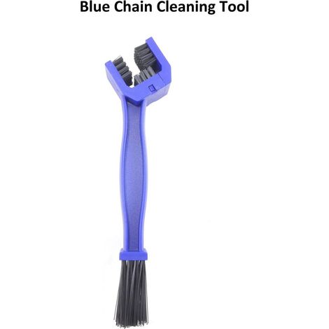 Brosse de nettoyage de chaîne de moto 2, grande brosse de vélo, équipement de nettoyage de chaîne - bleu + rouge (1/5)