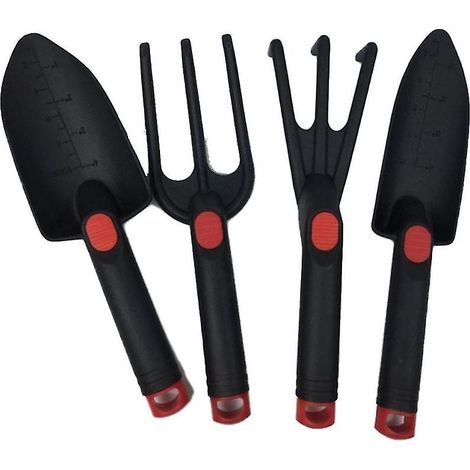 Ensemble de 4 mini outils de rempotage avec manche en bois, pelle, râteau, pelle multifonctionnelle pour bonsaï domestique (1/3)