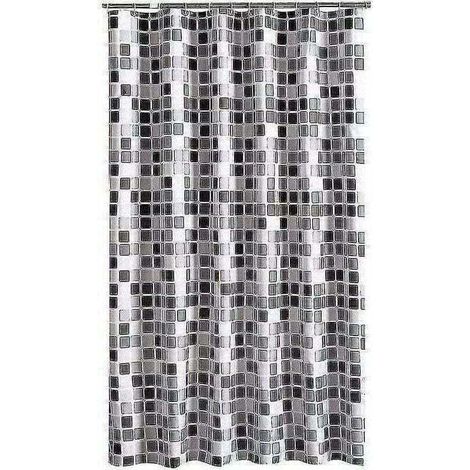 Rideau de douche 200 x 220 cm (l XH), anti-moisissure, antibactérien, hydrofuge, tissu polyester doux (1/3)