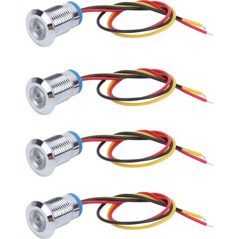 jeux de LED rondes précâblées étanches bicolores, cathode commune 12 mm 3-6 V (rouge et jaune) (1/5)