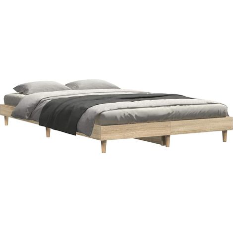 vidaXL Giroletto senza Materasso Rovere Sonoma 120x200cm in Truciolato (1/5)