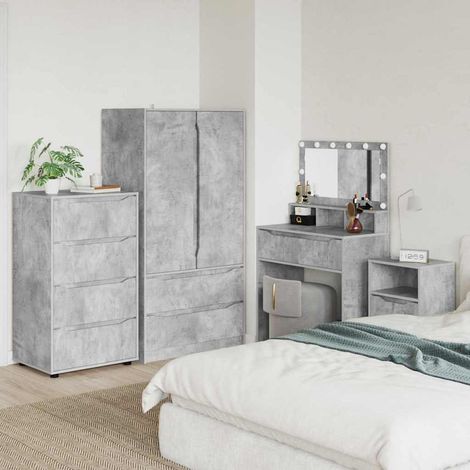 vidaXL Armoires de rangement Gris béton 60 x 48 x 105 cm