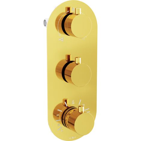 Mitigeur bain-douche thermostatique Mexen Kai 3 voies, doré - 77603-50 (1/2)