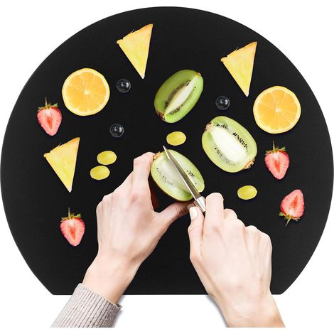 Rutschfestes Schneidebrett für Obst und Gemüse, 30 x 25,5 cm – Schwarz (1/3)