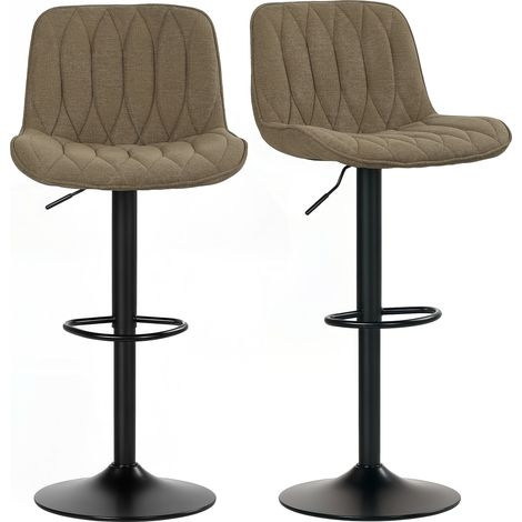 HOMCOM Bar Stools Set of 2, Modern Armless Bar Chairs, Brown (1/5)