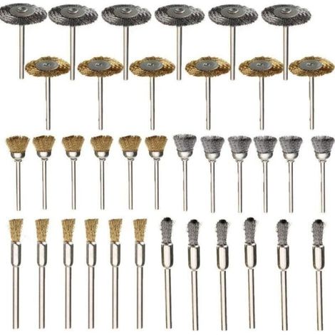 INHHUB Brosse en laiton. 36 pièces. roues en fil d'acier. brosses. perceuse. outils rotatifs. polissage. outils rotatifs Dremel-INHHUB (1/5)