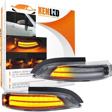 2x Clignotants rétroviseurs LED Défilants Toyota Yaris, Auris, Camry, Prius, Corolla et Verso - Version Claire