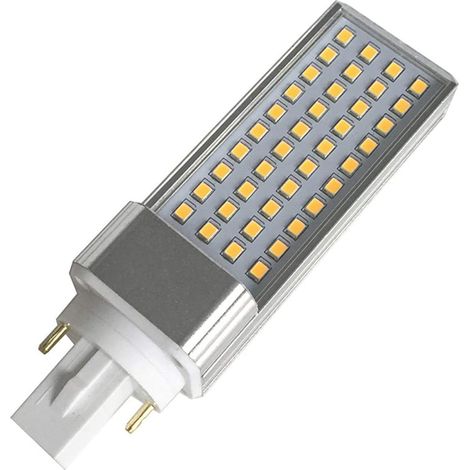 G24 Ampoule LED de rechange compacte pivotante fluorescente en aluminium G24 2 broches LED CFL boîtier blanc, métal, blanc chaud, G24 8,0 W 265,00 V (1/5)