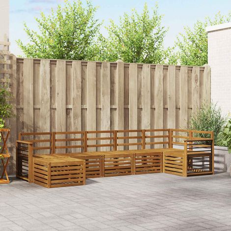Sofagarnituren 7 pcs Natur Massivholz Akazie