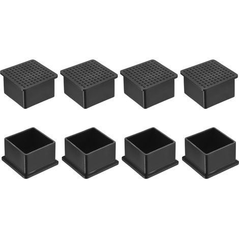 8 Pièces Bouchons Carrés en Plastique 40 x 40mm Noir (1/5)