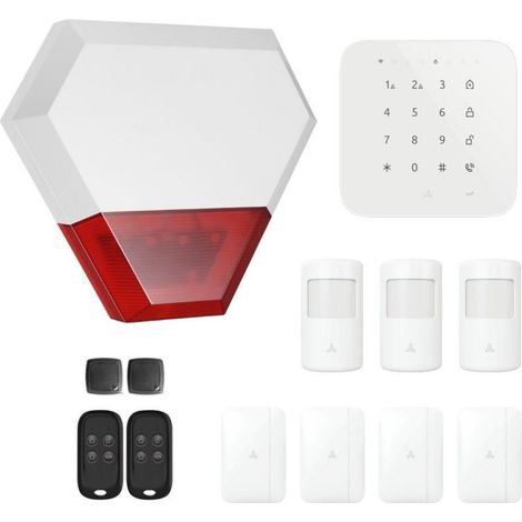 Alarme maison sans fil wifi et gsm 4G connectée Casa avec sirène extérieure - kit 8 (1/5)