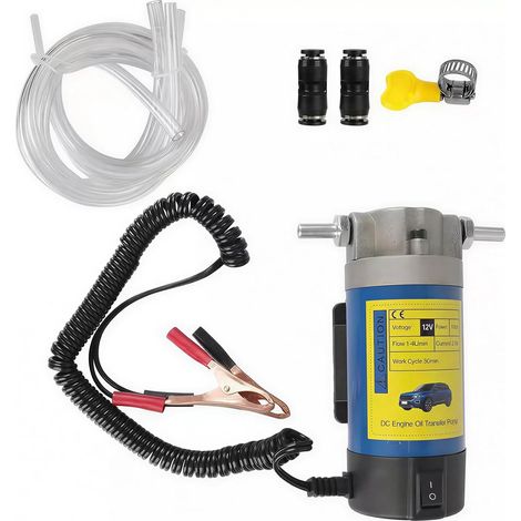 Pompe d'aspiration d'huile, 12 V 100 W, pompe d'aspiration électrique, pompe de vidange d'huile, pompe à diesel 2-3 l/min, pompe de transfert d'huile moteur électrique portable avec 3 tuyaux, pour (1/5)