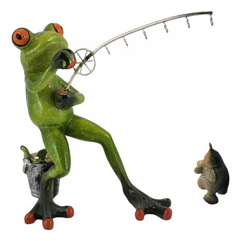 Froschfigur mit Angelrute (1/5)