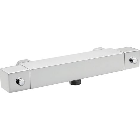 Nuie Chrome Square Thermostatic Shower Bar Valve with Bottom Outlet - JTY316 (1/5)
