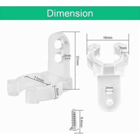 Clips de Fixation pour Tube Lumineux Support Ruban Led (1/4)