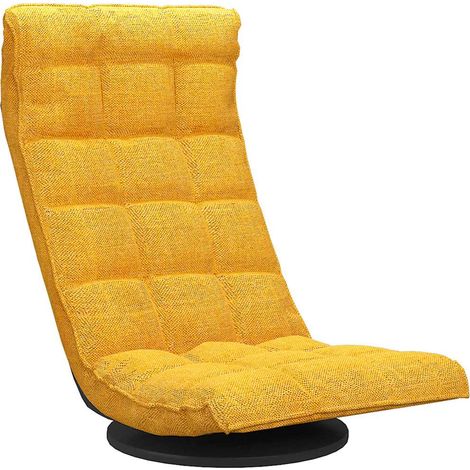Maison Exclusive - Chaise de sol pivotante Jaune moutarde Tissu (1/5)