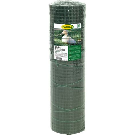MALLA METALICA CUADRADA PLASTIFICADA EN VERDE, ROLLO DE 0,5X10 METROS ( cuadrado 13 mm)