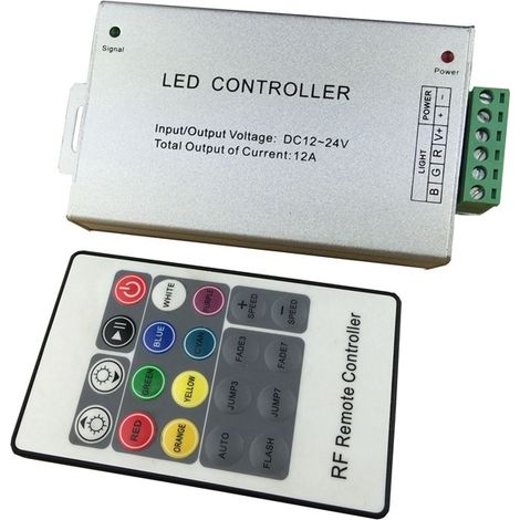 20-key wireless RGB controller with aluminum housing, controller for seven-color light strip, RGB controller, RF RGB controller