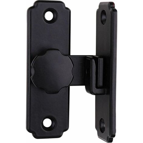 Loquet de porte, verrou de porte grange, boucle de verrouillage à 90 degrés, loquet de verrouillage coulissant, convient pour porte et fenêtre de cage de grange (noir, taille : 81,5 x 45 mm),