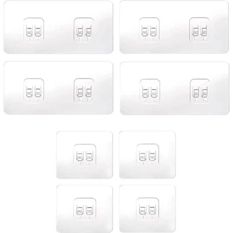 (8 pièces assorties) 8 crochets adhésifs de rechange pour étagères de douche d'angle, sans perçage, bandes adhésives pour étagères de salle de bain (1/5)