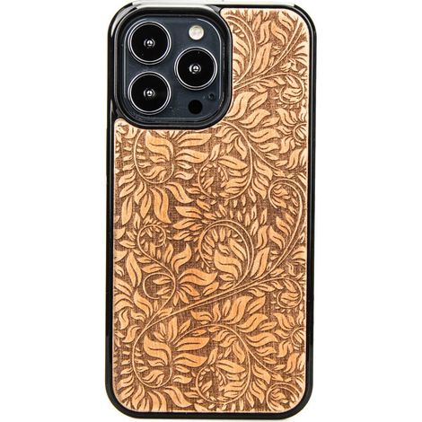 Coque en bois motif feuilles de pommier pour iPhone 13 Pro (1/3)