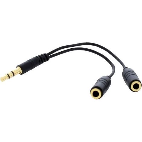 T'nB Doubleur Stereo Jack 3.5mm - Noir - Male-Femelle