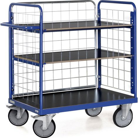 Bako Logistiksysteme Etagenwagen F600 mit 3 Ladeflächen und 3 Gitterwänden 1200mm hoch 1200x800mm