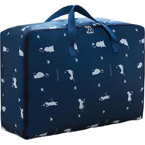 Aufbewahrungstasche für Kleidung, große Aufbewahrungstasche, wasserdichte Aufbewahrungstasche unter dem Bett für Bettdecken, Kissen, Spielzeug, Jacken, Bettwäsche, Blau