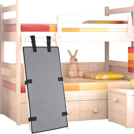Funda para escalera de litera infantil, cojín con hebillas ajustables para evitar que los niños suban, gris
