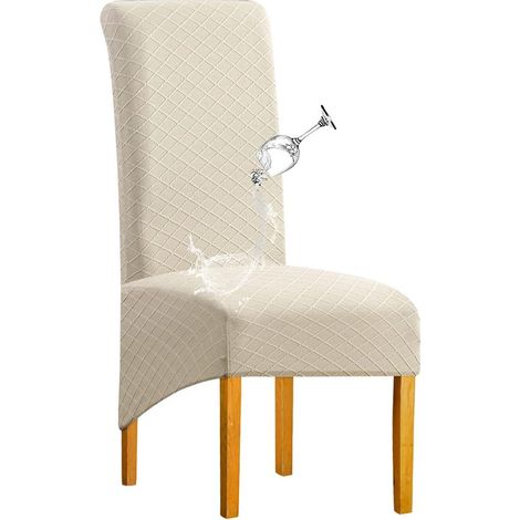 Funda para silla, Tapicería antideslizante para silla, Funda de silla extraíble, Fundas elásticas para silla, Fundas lavables, Universal, Beige (1/5)