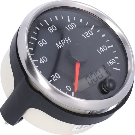 Compteur de vitesse 3,3 pouces 12V/24V, jauge 160MPH, écran LCD rétroéclairé blanc/ambre pour auto, camion, bateau (1/5)