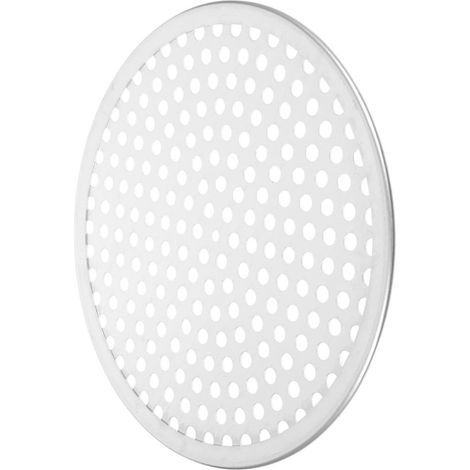 Plaque à pizza perforée, écran à pizza domestique rond en alliage d'aluminium, réutilisable, 25,50 x 25,50 x 0,50 cm, trous denses, pour cuisson et service (1/5)