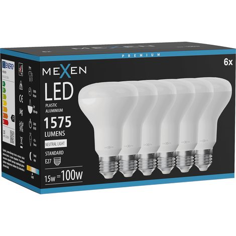 Mexen Nova 6x Ampoule LED E27, R80, 15W, Neutre - 4000K, 1575 lm - L105-E27-1540-01x06 (1/5)