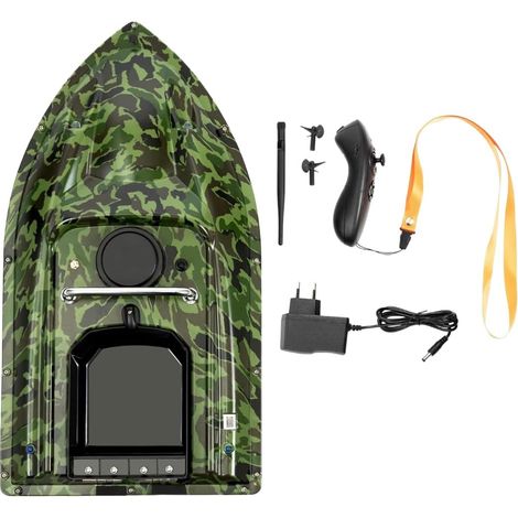 Barco cebador con control remoto de 500 m, barco cebador inalámbrico, señuelo de pesca con camuflaje y crucero automático, con baterías de alta capacidad, pesca inalámbrica para estanques y lagos.