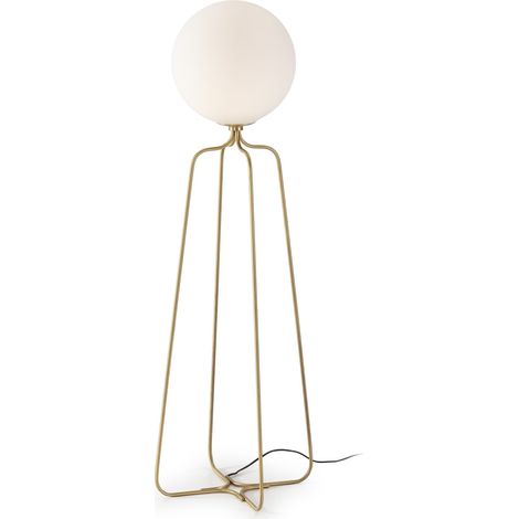 Lampara De Pie 53X53X170 Metal Dorado/Cristal Blanco (1/3)