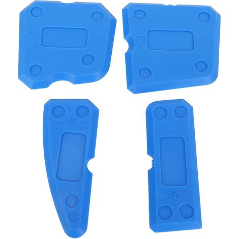 Kit d'outils pour calfeutrage 4 pièces : dissolvant pour joints, grattoir pour mastic silicone bleu (1/4)