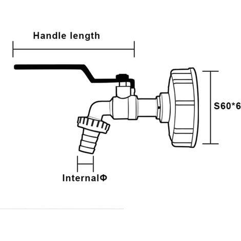 Adattatore rubinetto IBC 1000L, doppio rubinetto ottone PP, filetatura 60mm (3/4") per raccolta acqua piovana (1/3)