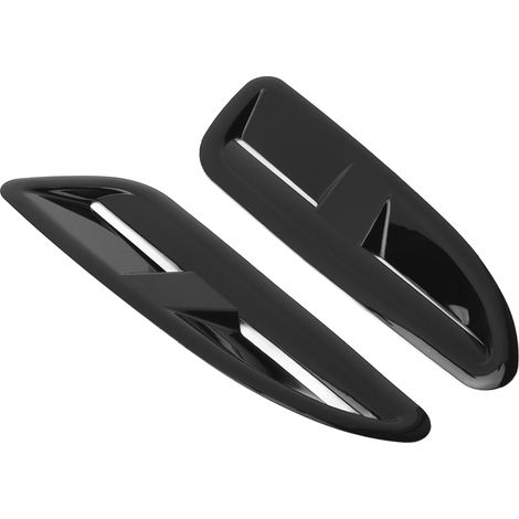 2 Motorhaubenentlüftungsgitter, ABS, glänzend schwarz, universelle Autoteile (1/5)