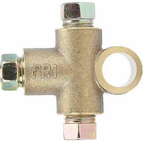 Raccord en T pour flexible de frein, adaptateur 3 voies avec 3 écrous mâles, union courte M10, flexible 3/16", diamètre 10 mm + raccord pour circuit de freinage, flexible 3 voies (1/4)
