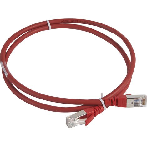 Cordon de brassage et utilisateurs RJ45 LCS³ catégorie 6A S/FTP blindé impédance 100ohms longueur 1m LSOH RAL3020 LEGRAND 051870 (1/3)