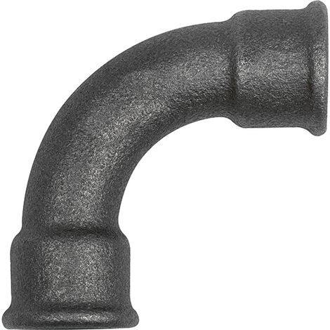 Riegler Bogen 2, 90°, lang, Rp 1 i., Rp 1 i., Temperguss schwarz (1/2)