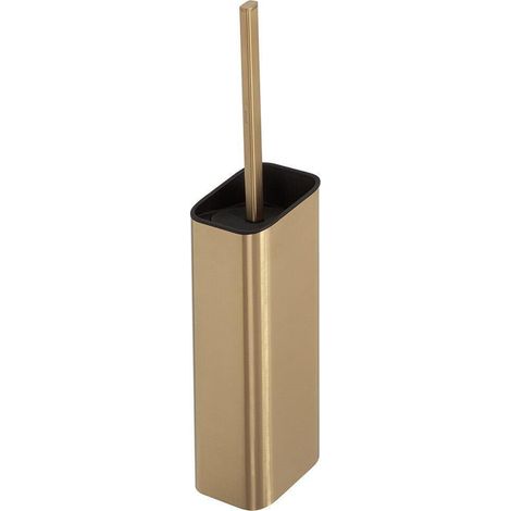 Brosse WC Geesa Shift avec support Or brossé (couvercle et brosse noirs) (1/5)
