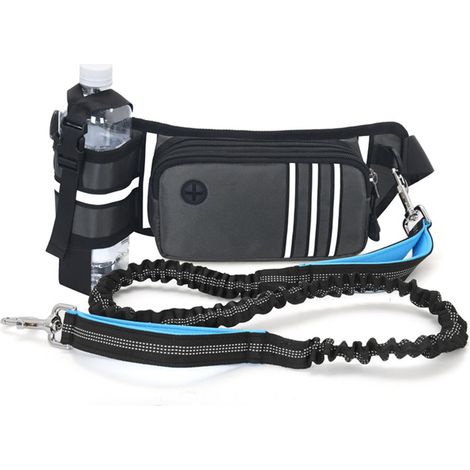 Sac banane mains libres pour chien, pochette réfléchissante avec élastiques rétractables, distributeur de crottes, ceinture réglable pour l'entraînement à la marche, au jogging et à la course de votre (1/5)
